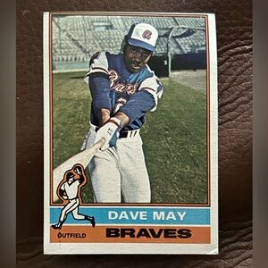 Dave May 1976 Topps Error Baseball Card